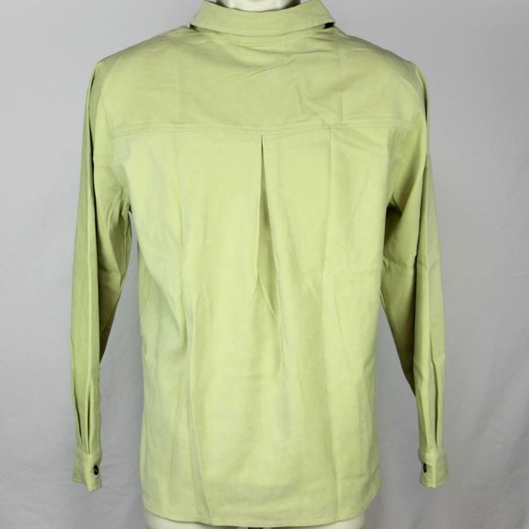 Chadwicks 10P Lime Green Long-sleeved Soft Real Comfort Button Front Shirt - Picture 5 of 6